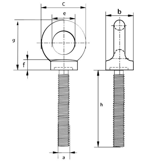 Long Shank Collared Eyebolts